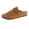 Unisex Retro Cork Slippers: Closed-Toe, Casual, Outdoor, Slip-On Shoes for Couples.