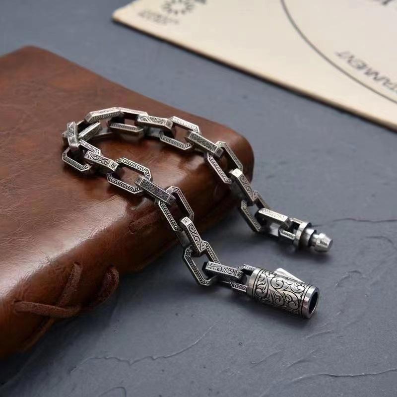 Viking Ouroboros punk bracelet for men copper vintage fashion jewelry street culture hip hop style