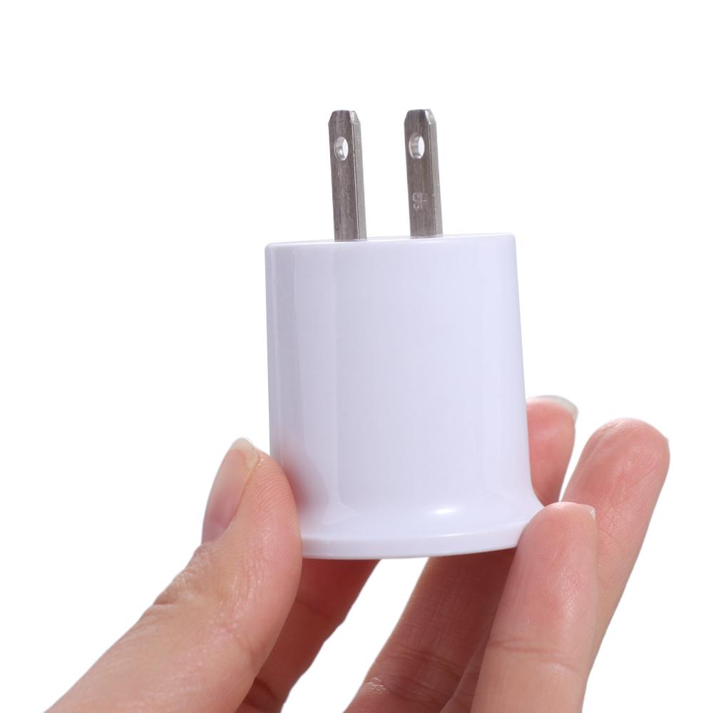 Durable High Temperature Resistant E27 Lamp Base E27 EU/US Plug Bulb Converter White Bulb Adapter Home