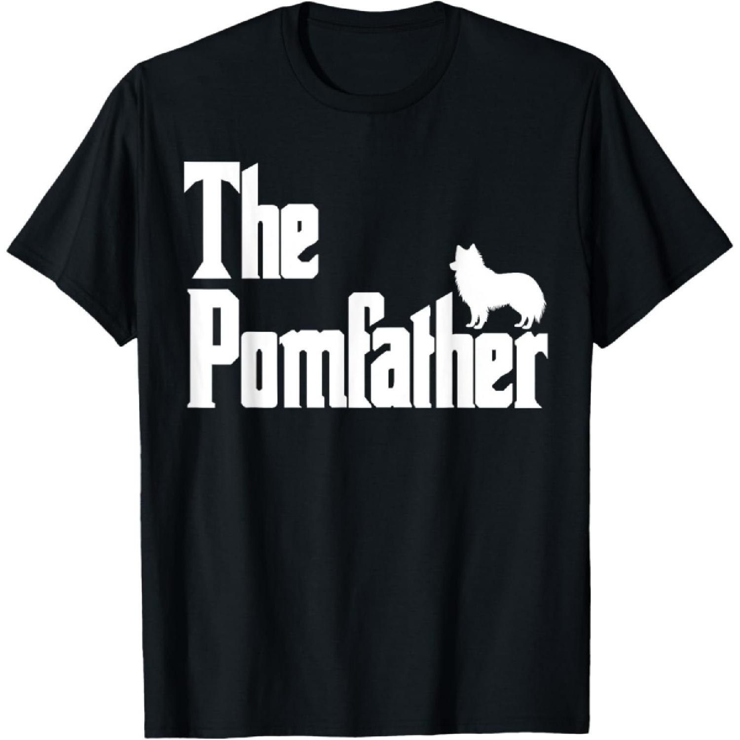 The PomFather Funny Pomeranian Dog Dad Shirt Men Gifts T-Shirt S