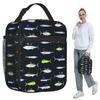 SPORTFISH Pattern Dark Navy Blue BlackYellowfin Tuna Insulated Lunch Bag Cooler Thermal Food Box Tote Lunch Boxes Container