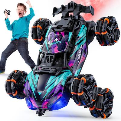 Coche RC Acrobático de Seis Ruedas Conducción a Doble Cara, Giros de 360° Giratorio Para Niños