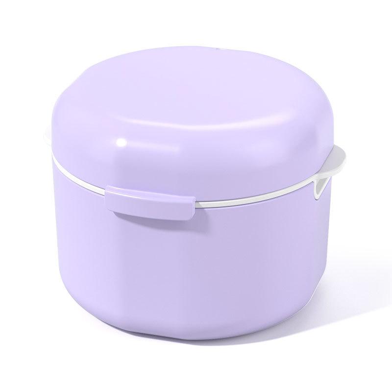 1Pc Double Layer Denture Retainer Case Teeth Denture Cleaning Portable Case Hollow Braces Orthodontic Retainer Storage Box