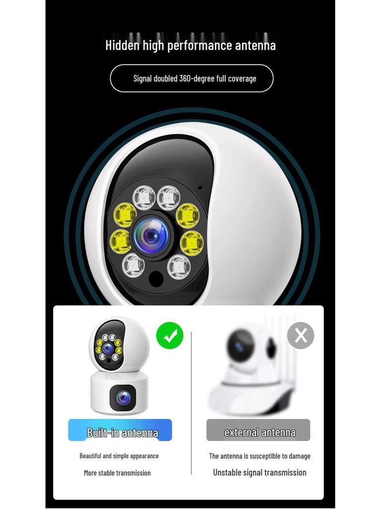 Tuya Graffiti Smart HD WiFi Dual Lens Camera with Smartphone Remote Monitoring