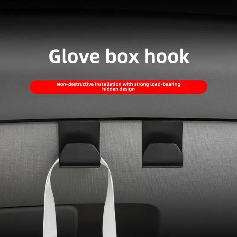 Streamlined, Car Storage Hook - Compact, Wall-Mounted Organizer for Glove Box & Interior Accessories, Durable Plastic