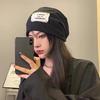 Knitted Hat for Women with Big Head Patches Piled Hats Autumn and Winter Plus Velvet Thickened Cold Hat for Men with Winter Bag Hat Warm Plus Velvet