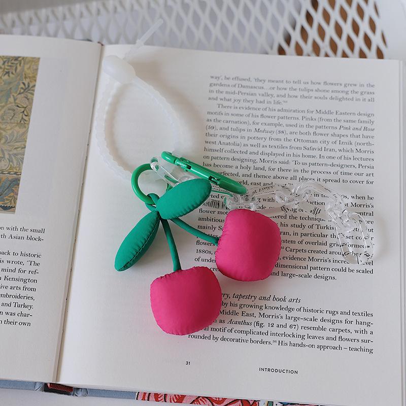 

Корейский милый брелок с подвеской в виде вишни и огурца для школьных сумок красный