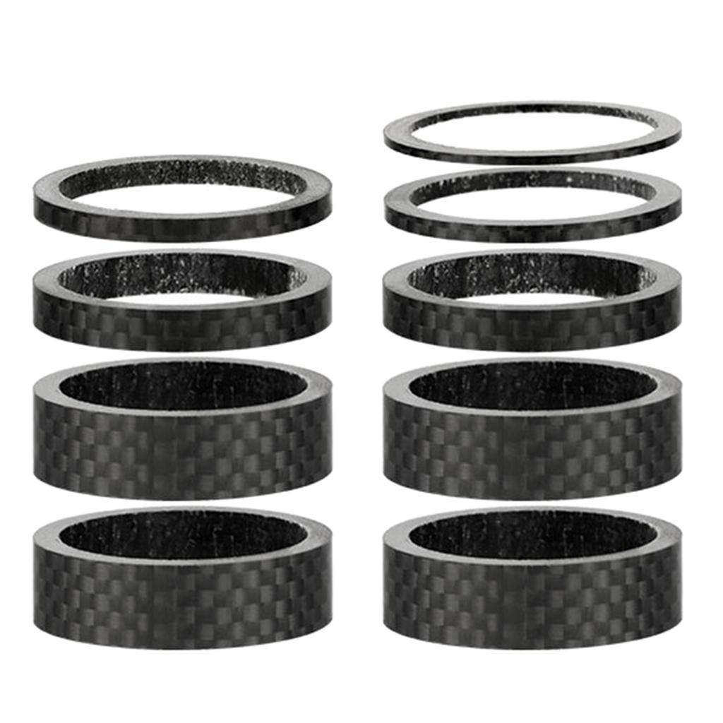 7/9Pcs Bike Carbon Fiber Headset Spacer Light Weight Bicycles Headset Washer Mountain Bike Stem Headset Spacers Enduring