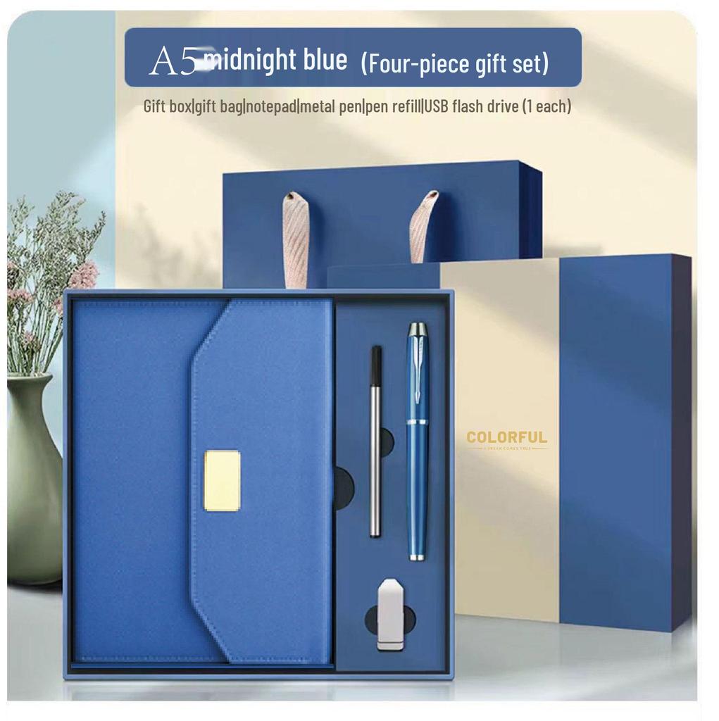 Individuell gestaltbare Firmen-Geschenkbox: Personalisierter Geschäftsnotizblock mit Logo-Druck