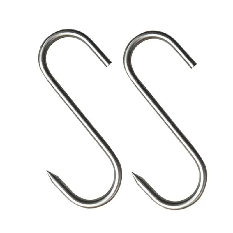 60PCS Stainless Steel Hook Tip Appliance Meat Hanger Hanging Hook Load-bearing Kitchen , Air Drying, Baking, Grilling Tools