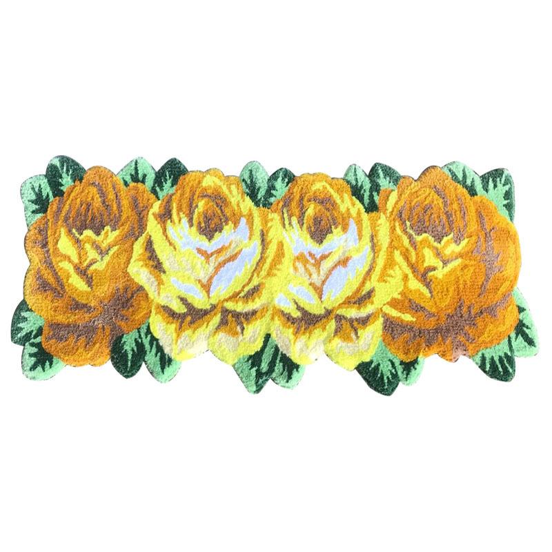 

Top Quality 3D Flocking Rose Mat Handmade Rose Carpet Purple Plush Art Rug For Home Decoration Wedding Floor Carpets 165X60cm жовтий