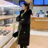 Knee-length Paragraph Cotton Jacket Winter Women Thickened Cotton Jacket Korean Version of Loose Hair Collar Splicing Bread Clothes