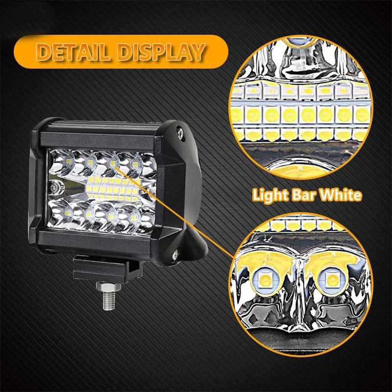 24V LED Work Light Bar Car High Brightness LED Spotlights 60W 20Led Work Lamps For Pickup Truck Van Jeep SUV 4x4