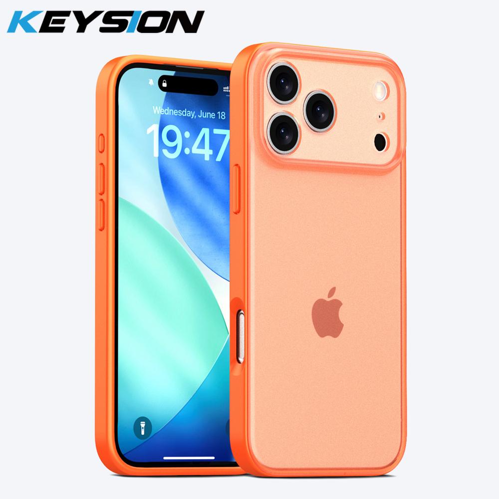 

KEYSION Матовый прозрачный чехол для телефона конфетного цвета для iPhone 17 Pro Max Силикон+ПК Противоударная задняя крышка для iPhone 17 Pro 2025 for iPhone 17 Pro Max оранжевый