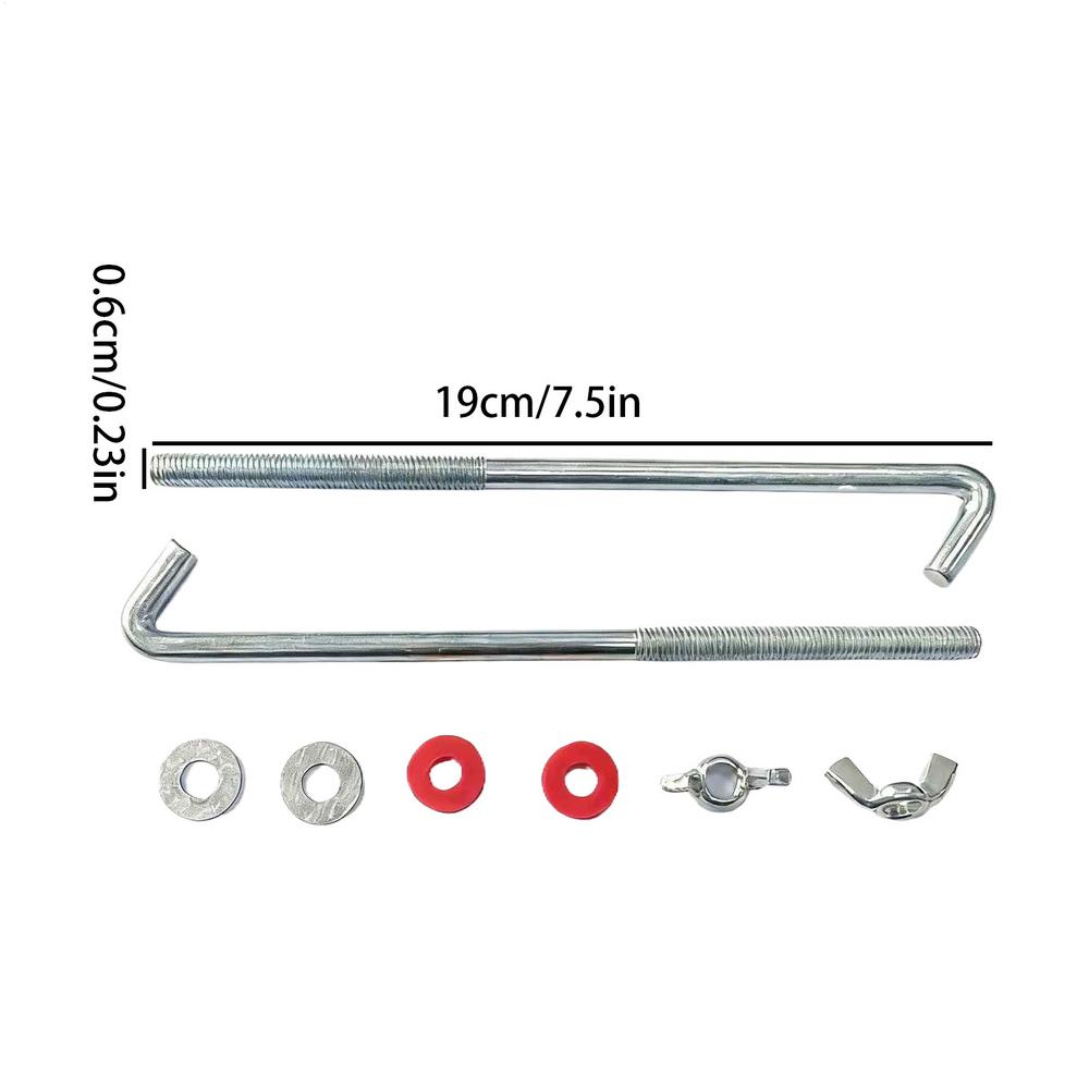 

2pcs Car Batteries Hold Down Bolts Bracket Bar Mount Holder Car Accessories W/Nuts Washers Steel J Hook Battery Fixing Bolts