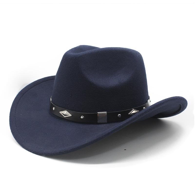 Spring Edge Cowboy Hat Western Wind Curved Edge Metal Accessories Top Hat Men'S And Women'S Hats