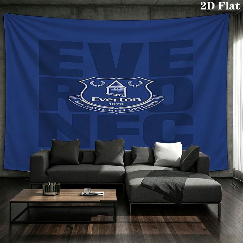 Everton F.C Wall Tapestry Aesthetic Wall Hanging Printed Fabric Blanket Decorative Tapestries for Bedroom Living Room Home Decor