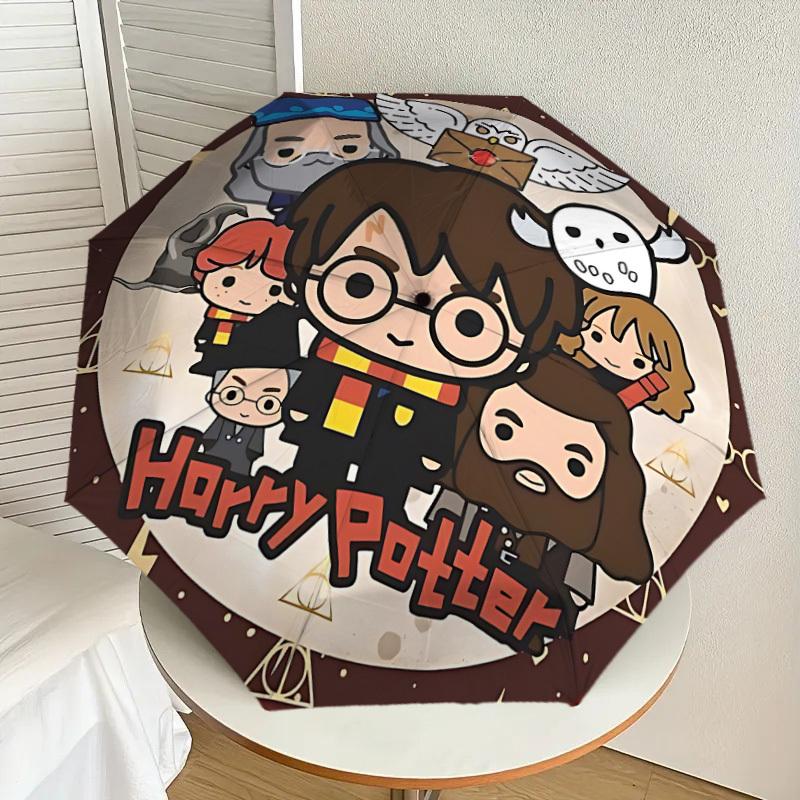 1PC Harry Potter Umbrella-8-Rib Reinforced, Automatic Open, Lightweight & Durable, Cute Fashion Accessory for Outdoor, D2703