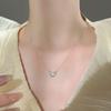 Süße Liebe Diamant-Halskette mit glatter Oberfläche, herzförmige Gliederkette, kleines und schlankes Gefühl, vielseitige Halskette