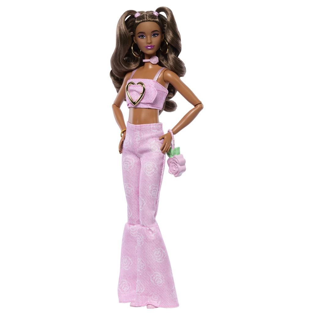 Barbie Deluxe Style Pink Flare Doll Pretend for Ages 4 and JJN72 Jeans, Dress-Up House, Play, Up, Pink,