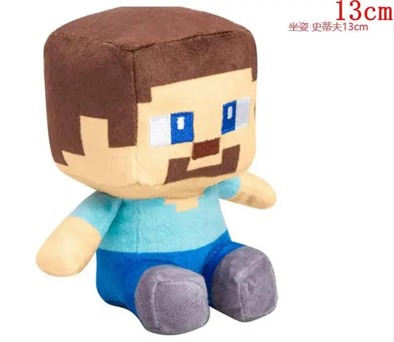 Minecraft Style Sitting Steve Zombie Skeleton Archer TNT Plush Toy Soft Doll Gift For Kids