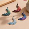 Brooch Pin Gradient Color UV Printing Peacock Shape Zinc Alloy Pin Suits Coats Sweaters Badge Versatile Accessories