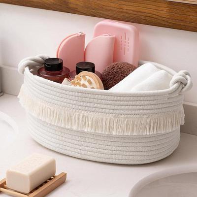 Large Capacity Nordic Style Cotton Rope Woven Storage Basket for Snacks, Toys, and Sundries