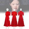 Stunning Pearl Red Dress Costume For Horror Movie Fans Perfect For Halloween Cosplay Events