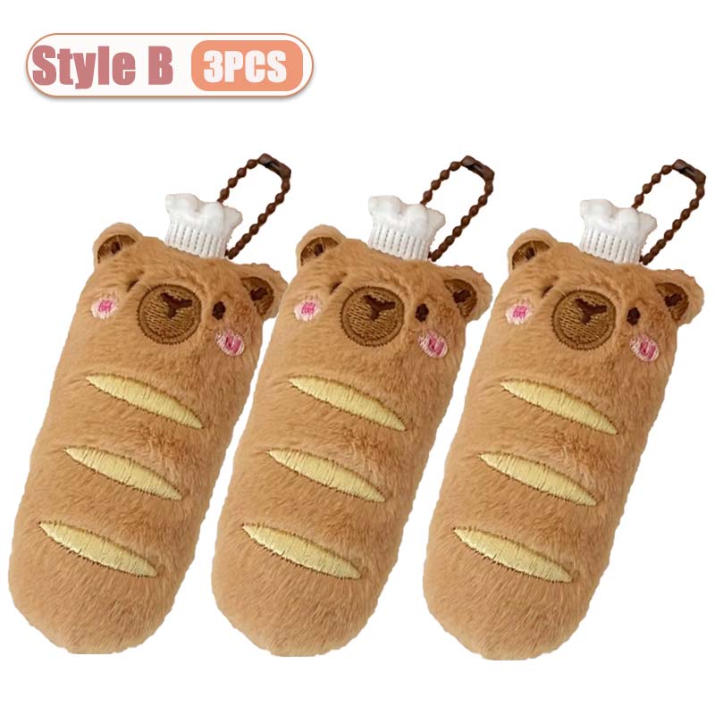 1-10PCS Creative Cartoon Food Plush Keychain Cute Plushie Doll Versatile Keyring Backpack Charm Pendant Decoration for Student