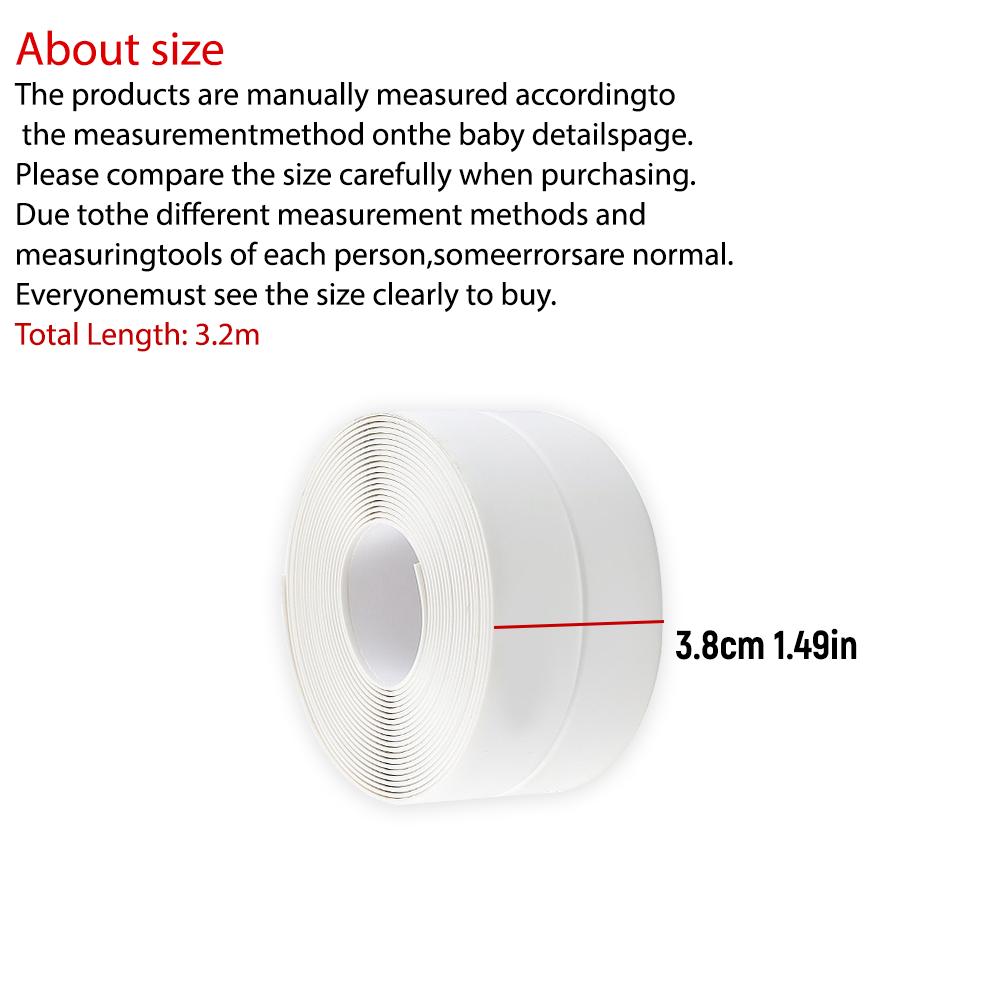 1 Roll of Waterproof White PVC Self-Adhesive Tape - Perfect for Bathroom, Sink & Kitchen - Super Strong Stickiness!