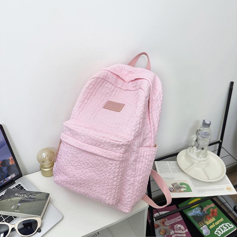 Новый рюкзак большой вместимости повседневный школьный рюкзак женский ins нишевый универсальный рюкзак продвинутое чувство розовый