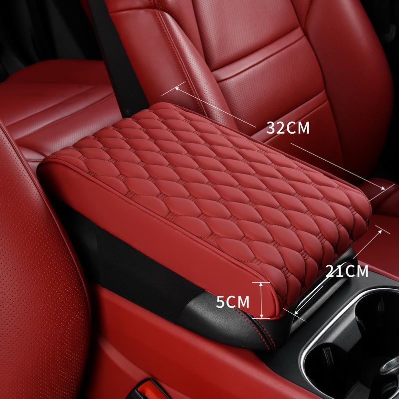 Car Armrest Pad: Leather, Universal, All-Season, Ergonomic Elbow Support Pillow.