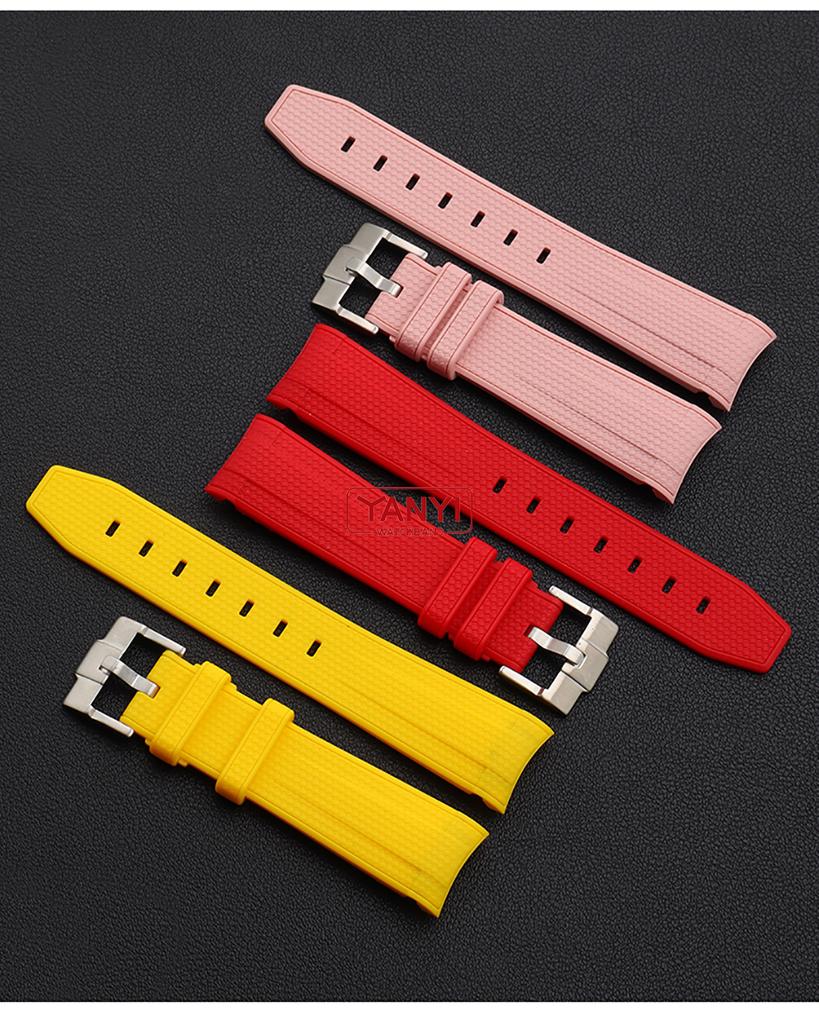 Rubber Watchband for Rolex Omega X Swatch Joint MoonSwatch Constellation Waterproof Sports 20mm Watch Strap Curved End Band