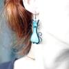 Unique Design Blue Cat Resin Drop Earrings For Women Charm Girls Leisure Party Zircon