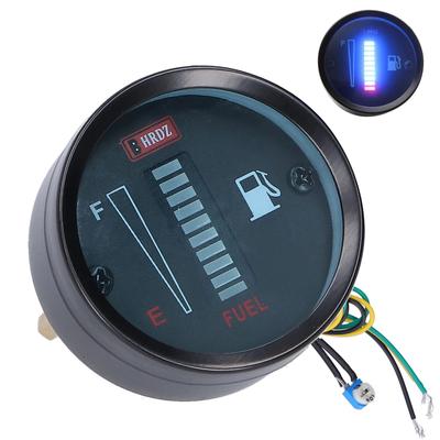 LED Fuel Meter Gauge Indicator 52mm Dia 12V Adjustable Resistance for Auto Motorcycle