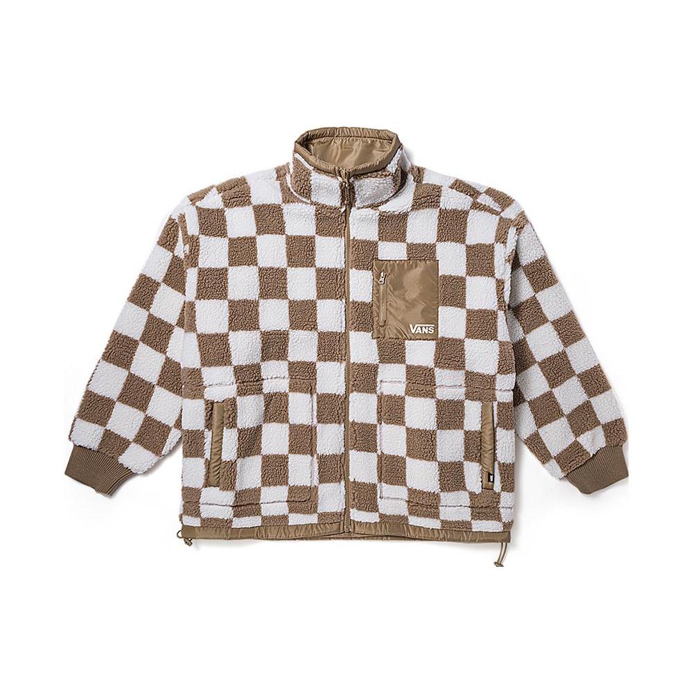 

New Vans Jacket Women s Brown Checkerboard VN000H0RCY5 XL
