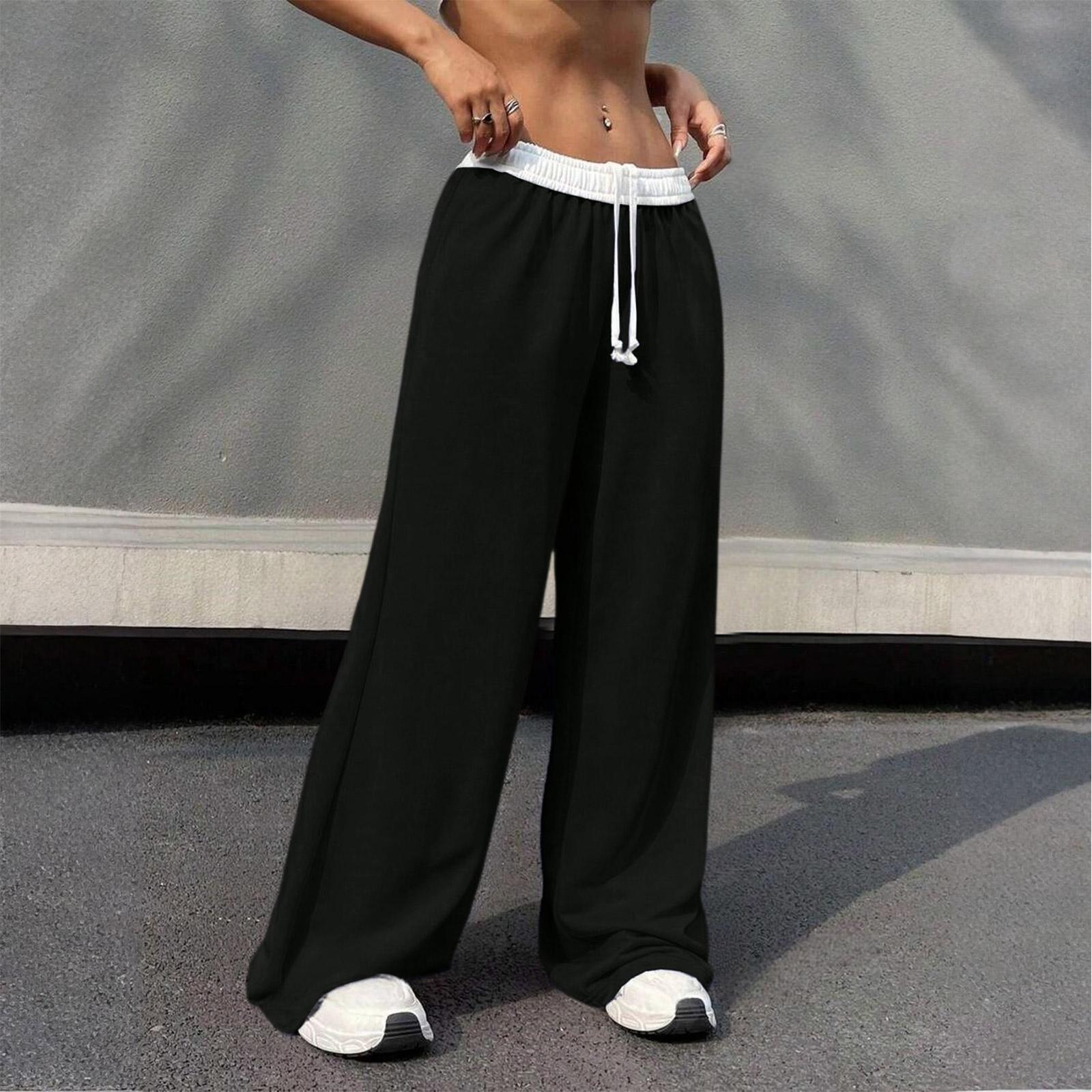 

Женские повседневные спортивные брюки с высокой талией и несколькими карманами, свободные модные брюки M