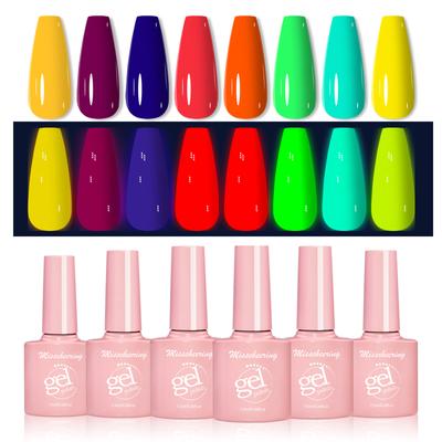Nail Art Luminous Glue Fluorescent Color Nail Polish Glue Phototherapy Glue Set Popular Candy Color Nail Art Shop Special