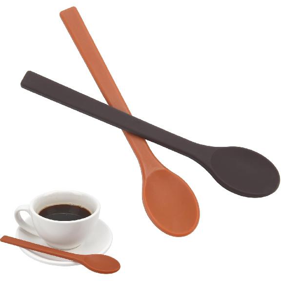 4 Packs Silicone Stirring Spoons, Reble Coffee Espresso Spoons for Coffee & Tea, 6.85 Inches Coffee Stirrers Mixing Spoons, Coffee Accessory, Food 2 Packs