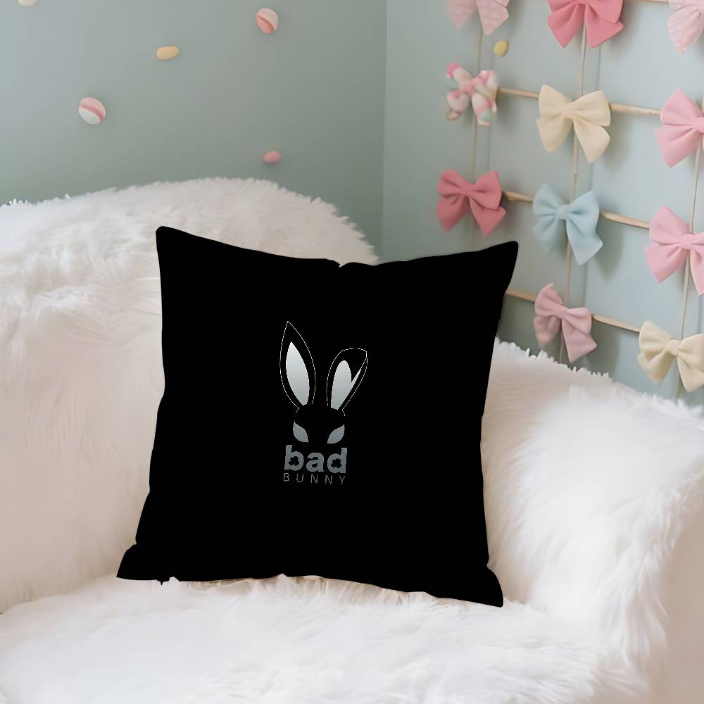 B-Bad B-Bunny Love X100pre Pillow Case Throw Pillow Cover Nordic Vintage Style Cushion Covers Home Living Room Sofa Couch Seat