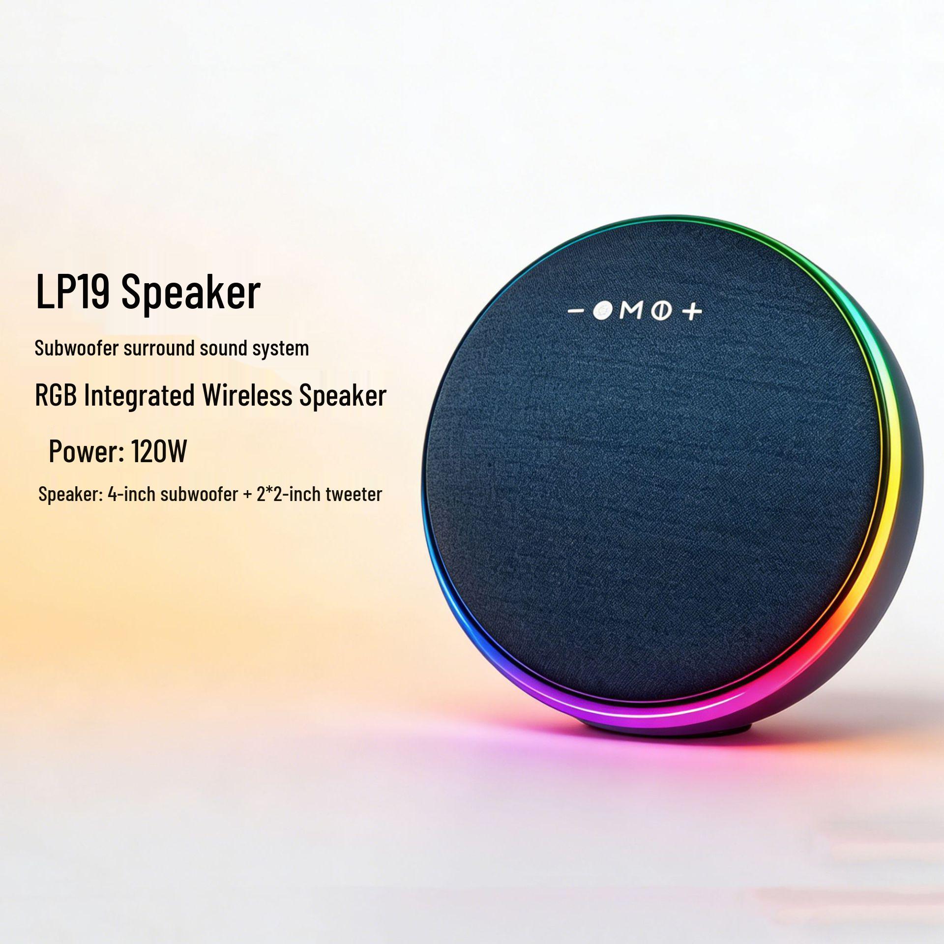 

Wireless RGB Desktop Speaker with Atmosphere Light and Bluetooth Surround Subwoofer чорний