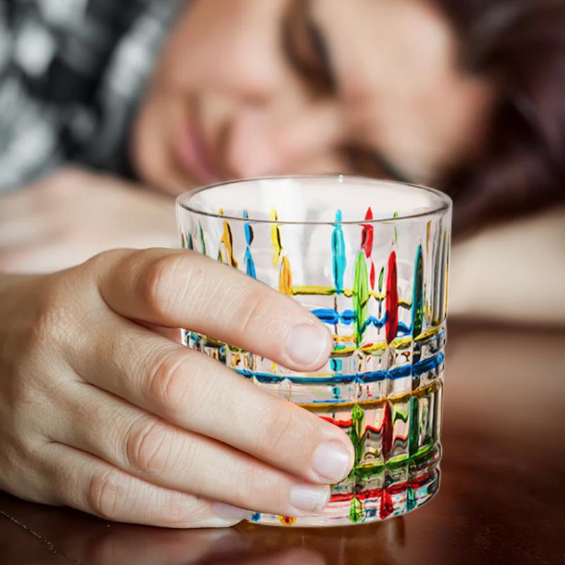 Drinking Glass Wine Hand Painted Glass Iced Coffee Cups Reusable Mug Aesthetic Bar Accessories Colorful Water Container For Beer