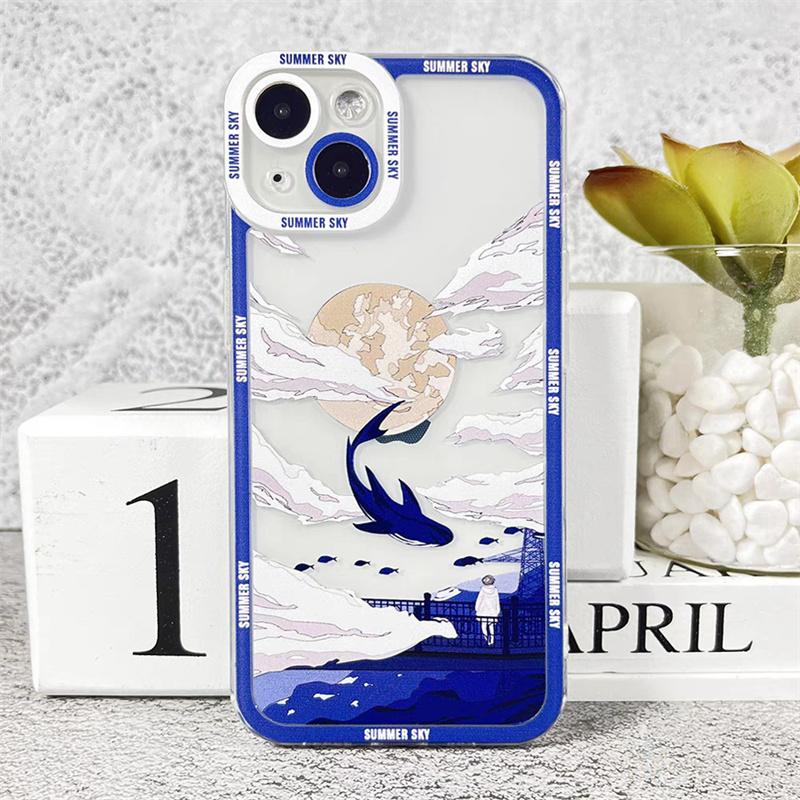 Japanese Anime Scenery Phone Case For Xiaomi Redmi Note 13 12 Pro 12S 13C 12C 10C A2 A1 Plus A3 Shockproof Soft Clear TPU Cover