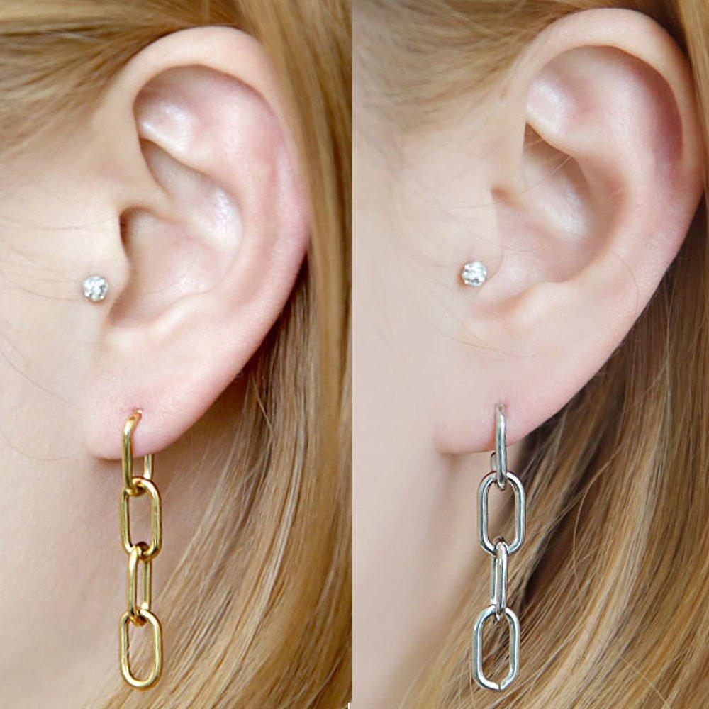 [1+1] Fashion Piercing Chain Drop (Single Sold)