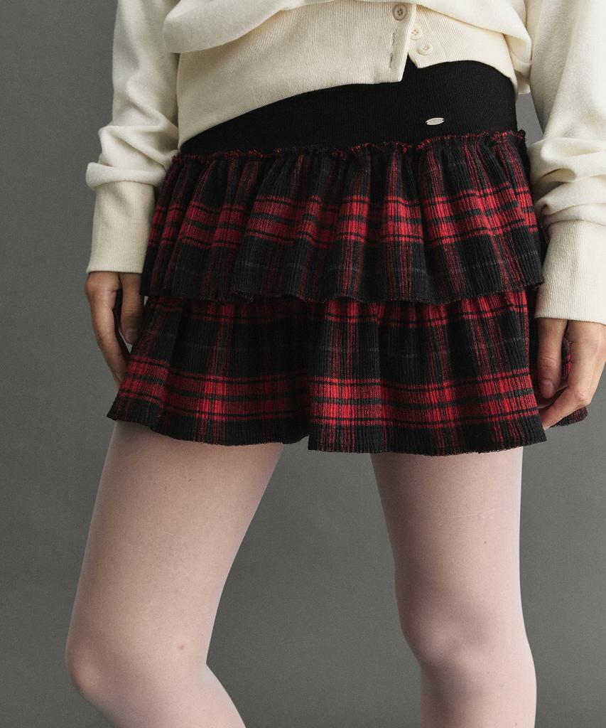 DEARSTALKER Vella Check Cancan Minirok - Rood