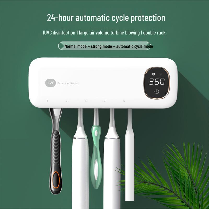 UV Smart Toothbrush Sterilizer with Charger and Razor Rack