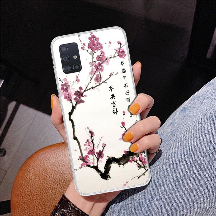 Cherry Blossom Tree Phone Case For Samsung Galaxy A52 A32 A22 A12 A51 A31 A50S A30S A20S A10S Note 20 Ultra 10 Plus S10 A72 A71
