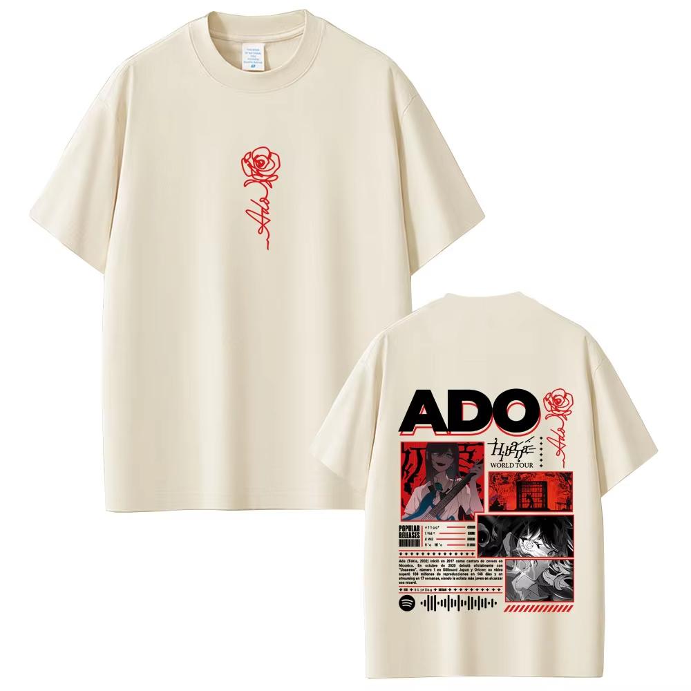 Ado 2026 World Tour Hibana Tees Mens Women Clothing Fashion Harajuku Tshirt Cotton Casual Oversized Short Sleeve Tshirts