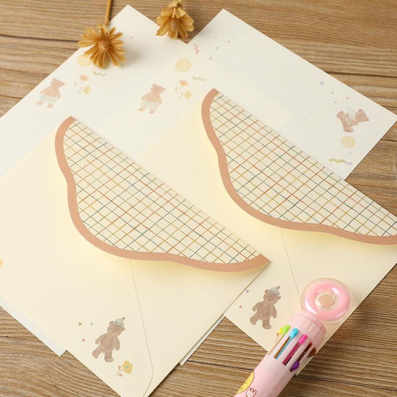Japanese Style A5 Letter Paper & Cute Cartoon Cat Envelopes Set