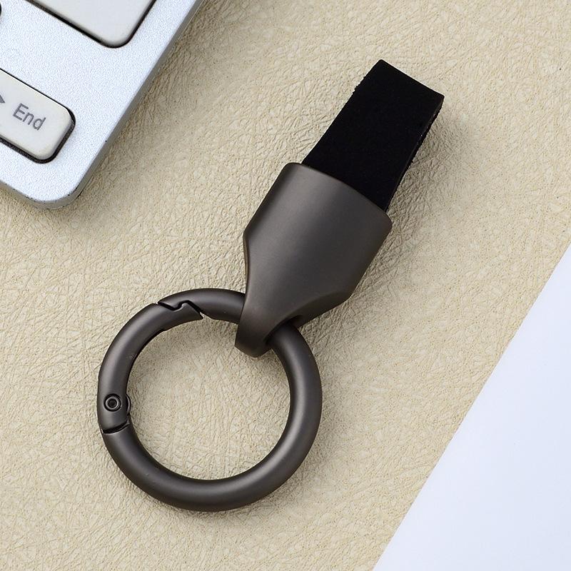 Personalisierter Auto-Schlüsselanhänger für Herren - Kurzer Anti-Verlust-Leder-Schlüsselanhänger mit aufgedrucktem Logo